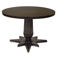 19th c. Ebonized Round and Star Form Austrian Center Table
