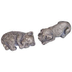Sterling Miniature Sleeping Animal Figures