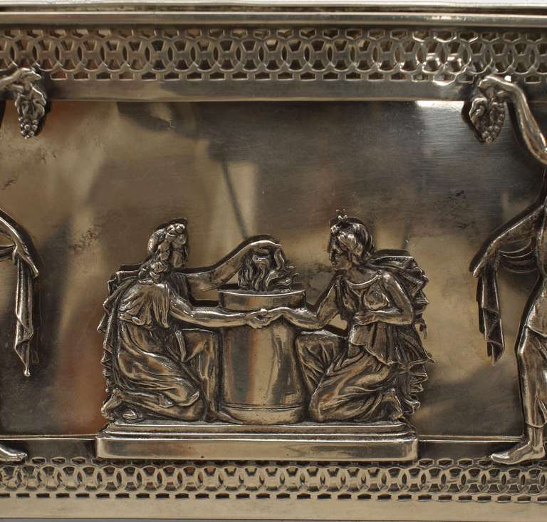 XIX secolo Scatola d'argento neo-classica tedesca Continentale in vendita