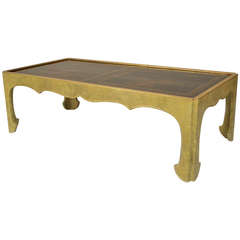 Gilt Trimmed Coffee Table with 18th Century Chinese Panel Top