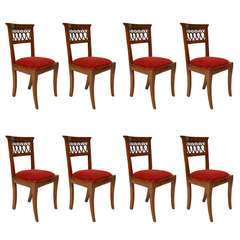 Set of Eight 19th Century Continental Filigreed Side Chairs 7