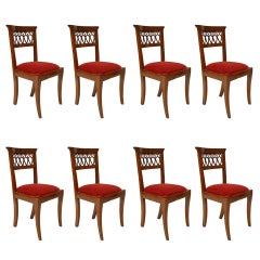 Set of 8 Continental Baltic Mahogany Side Chairs