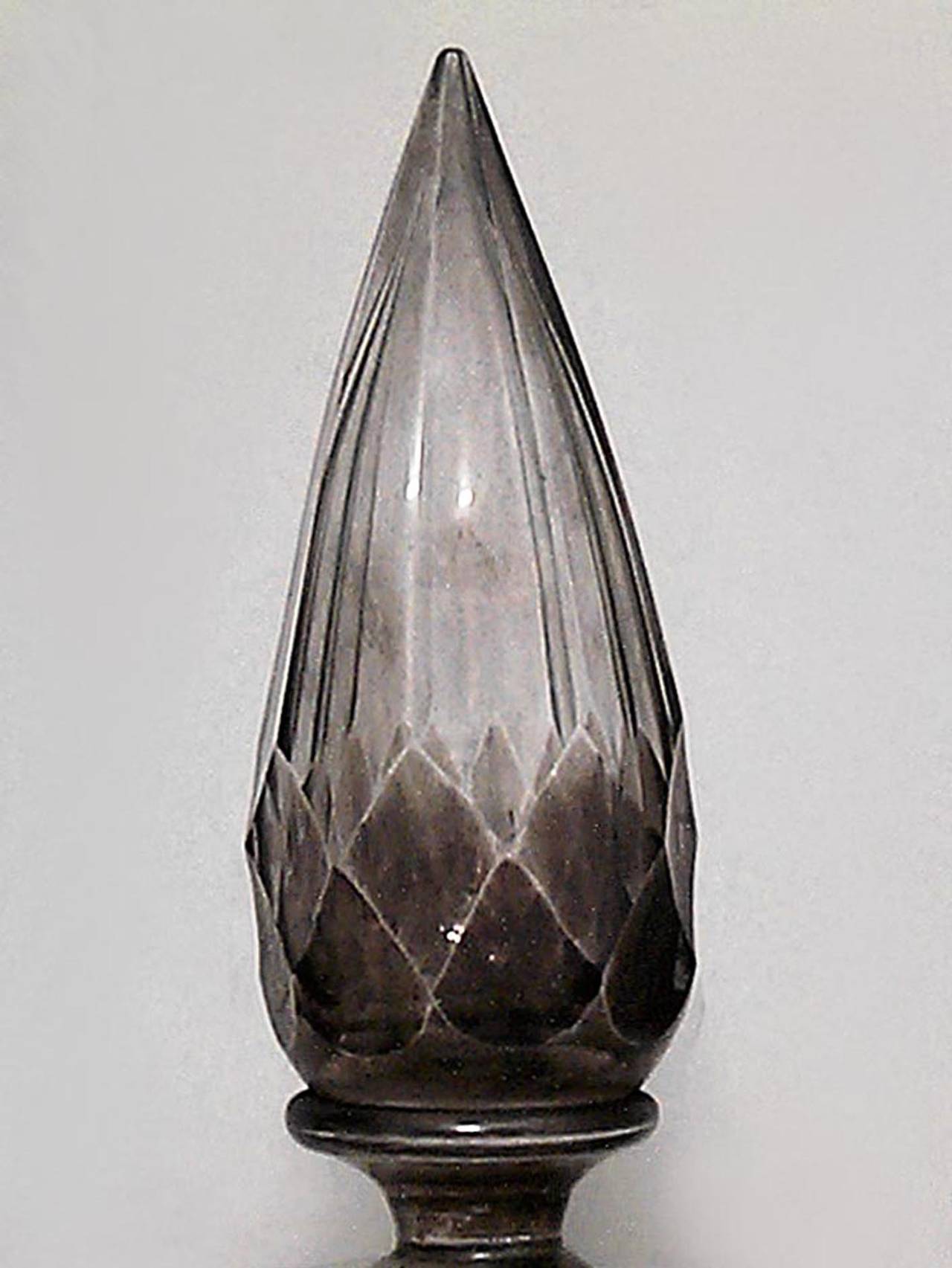 English Victorian Waterford crystal pear shaped apothecary jar with stopper.
