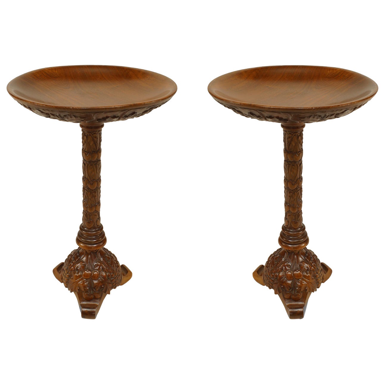 Pair of Italian Neo-Classic Walnut Tables For Sale