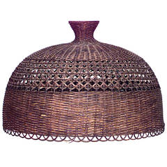 Early 20th Century American Mission Natural Wicker Ceiling Shade