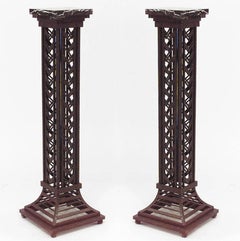 Vintage Pair of Art Deco Wrought Iron Pedestals