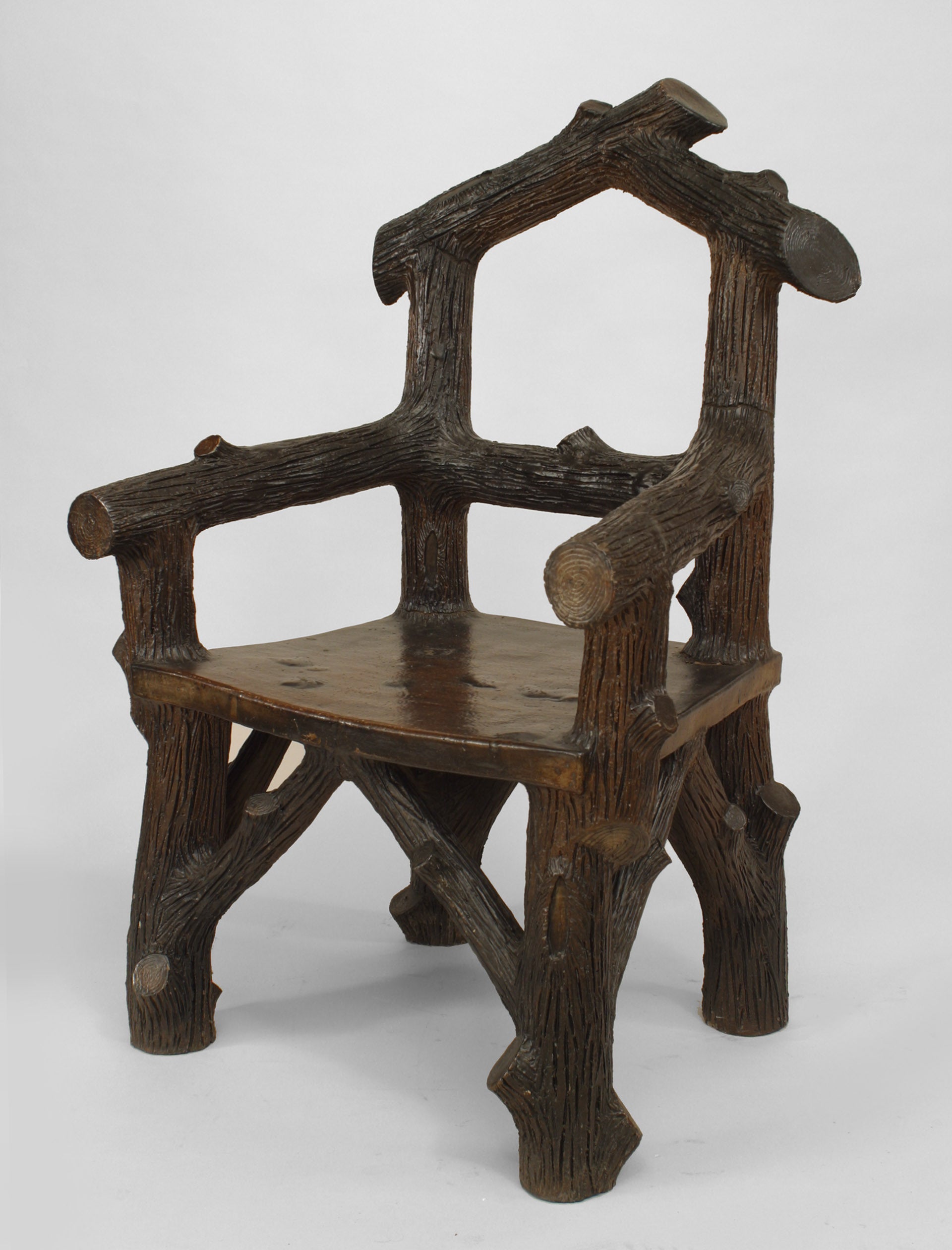 English Victorian Terra Cotta Arm Chair For Sale