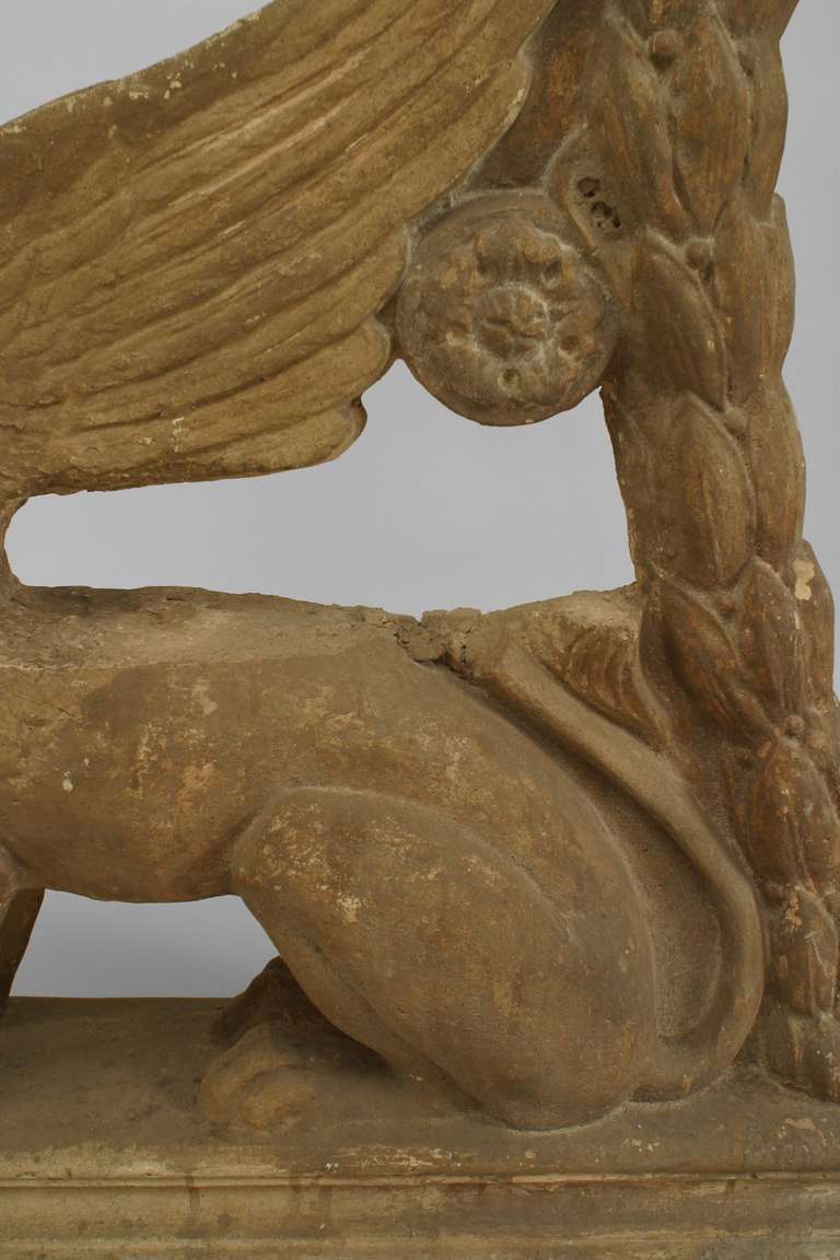 19th c. English Regency Sphinx Form Garden Bench 1