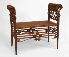 19th c. American Wicker Turkish Style Bench