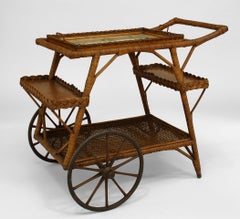 American Wicker Bar Cart