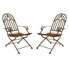 Pair Of Austrian Art Deco Campaign Arm Chairs Signed By Lieh Stuhl 7