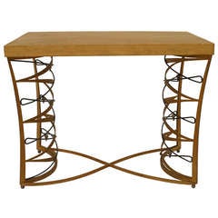 Important and Rare Iron and Parchment Table by Maurice Dufrène, 1935 8