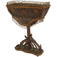 Rustic 19th C. Decorated Twig And Root Fernery 11