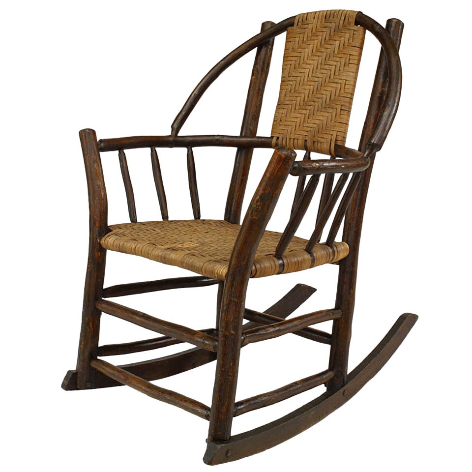 Old Hickory Rustic Rocking Armchair
