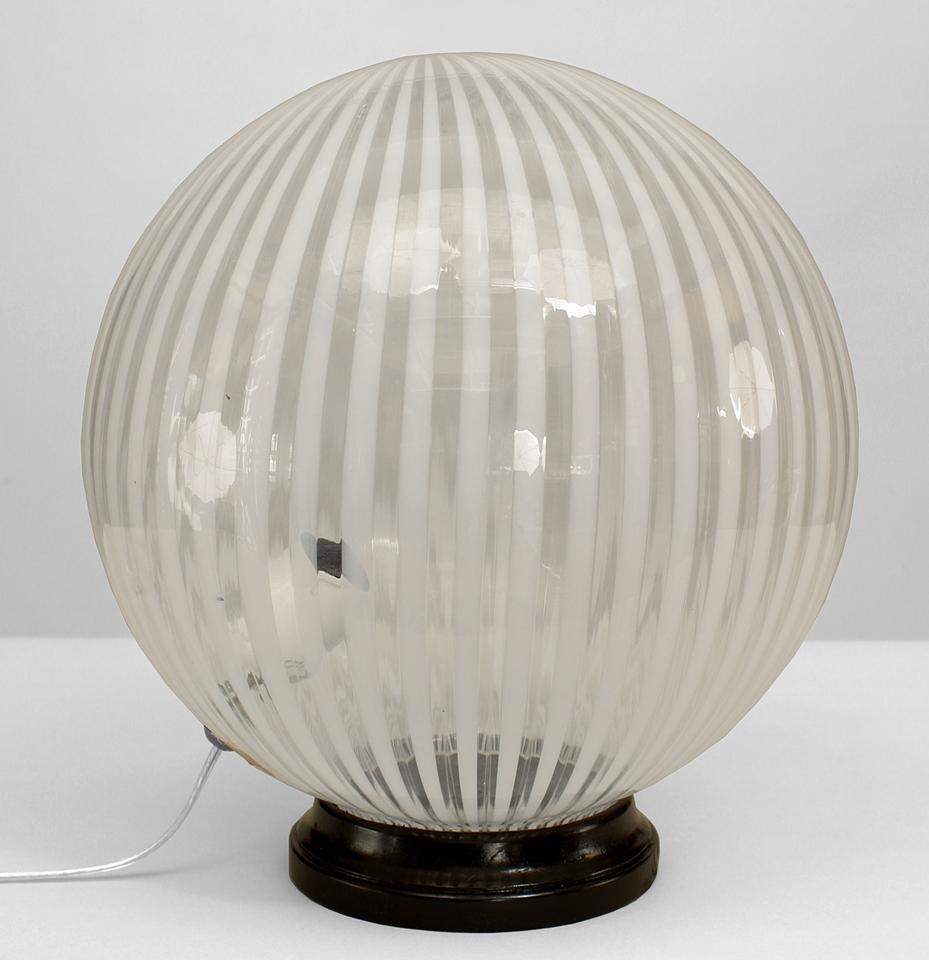 Lampada da tavolo in vetro italiano di Murano Vistosi a righe in vendita