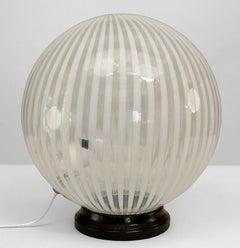 Italian Murano Vistosi Striped Glass Table Lamp