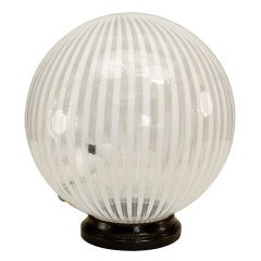1970's Spherical Striped Murano Glass Table Lamp 11