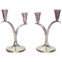 Pair of 1940s Italian Candelabrum the Style of Gio Ponti 9