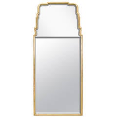Continental Narrow Giltwood Mirror with Stepped Pediment 8