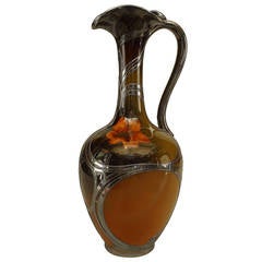 Early 20th Century American Mission, Rookwood Pottery Floral Pitcher 12