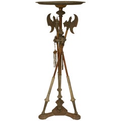 19th Century Italian Renaissance Style Halberd Spear Pedestal