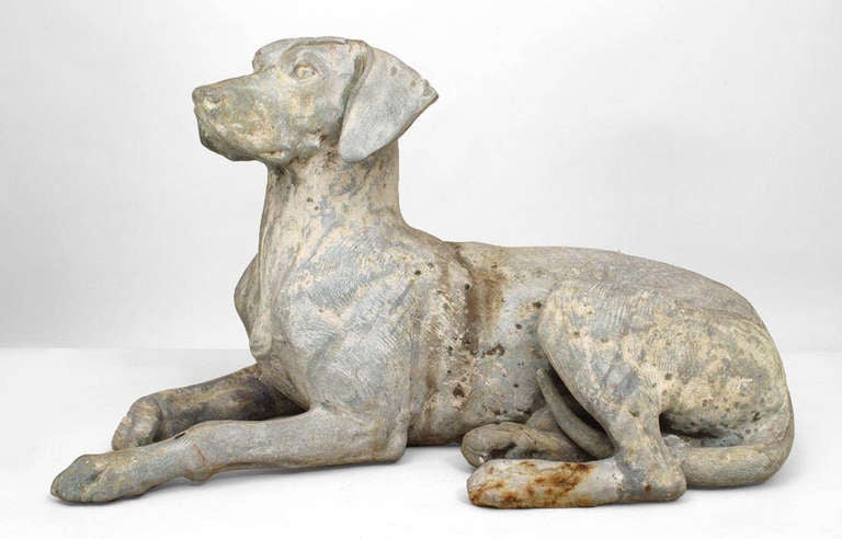 Pair of 19th Century English Life-Sized Dog Sculptures 2