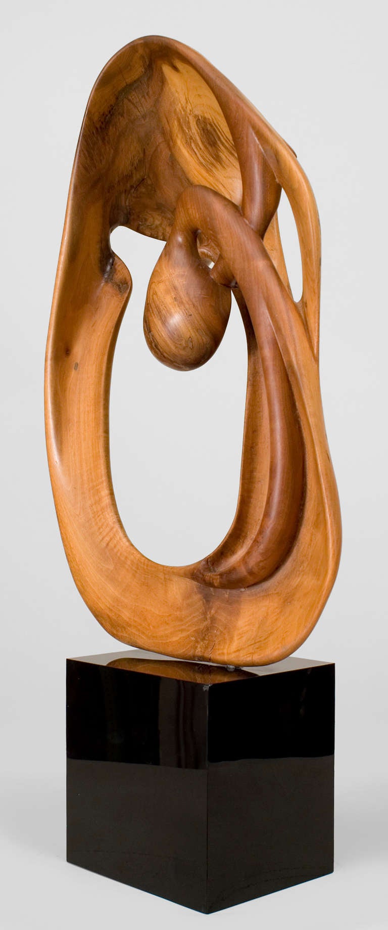 Mid-Century Modern 1977 Abstract Wood And Lacquer Sculpture By Tom Williams