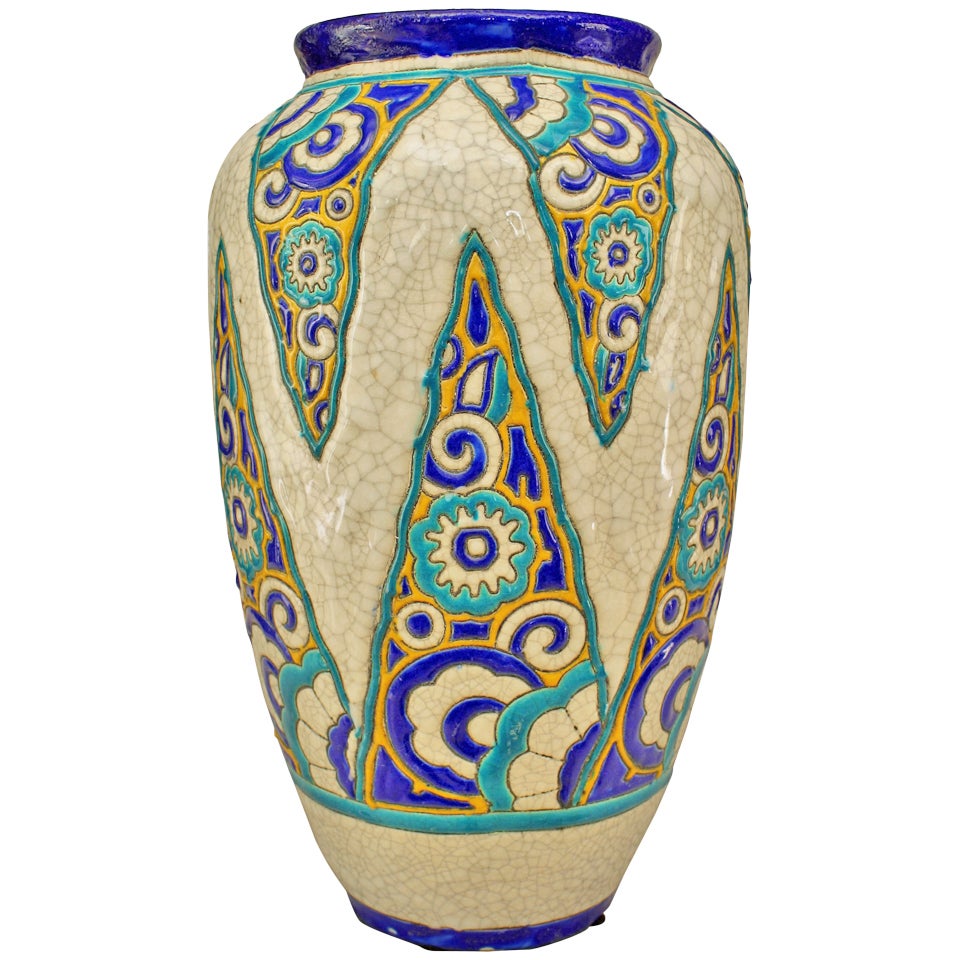 Art Deco La Louviere Earthenware Vase