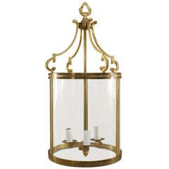 Louis XVI Style Cylindrical Bronze And Glass Lantern 11