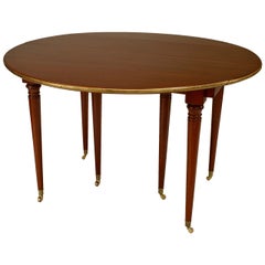 Antique French Louis XVI Mahogany Round Dining Table