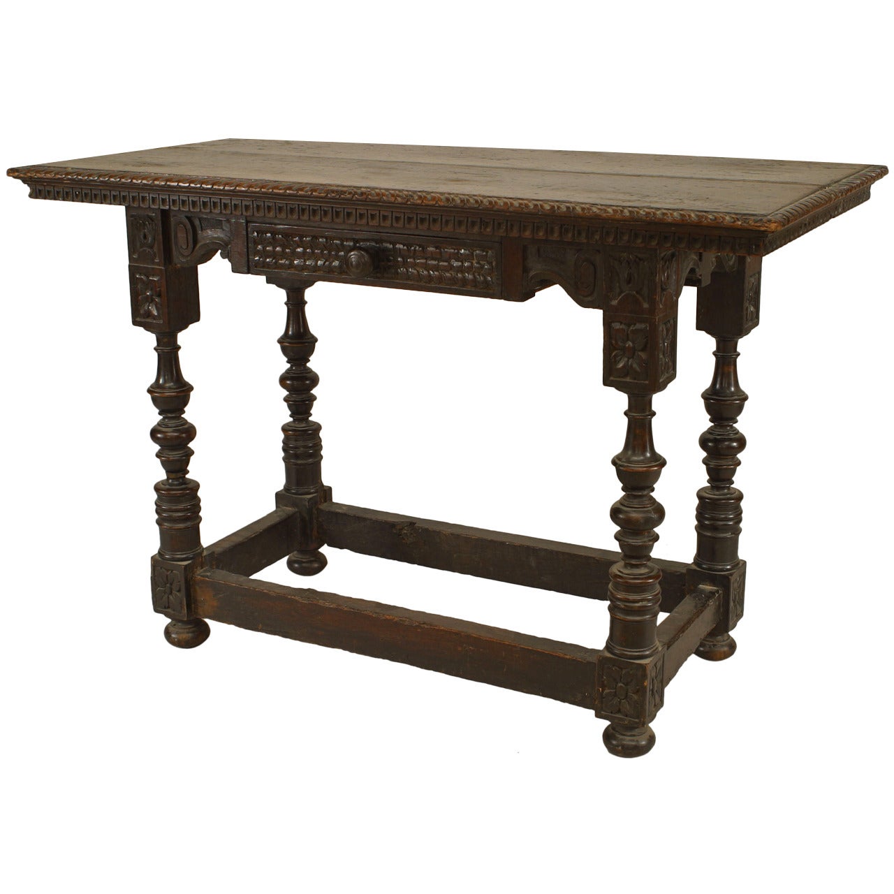 English Renaissance Walnut Console Table