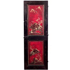 English Regency Style Lacquered Chinoiserie Door