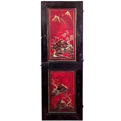 Porte chinoiserie laquée de style Régence anglaise