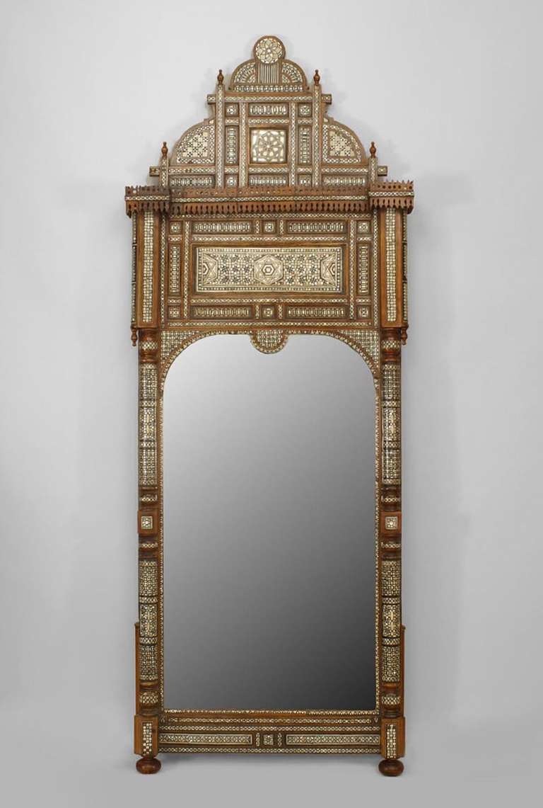19th c. Syrian Inlaid Wall Mirror
