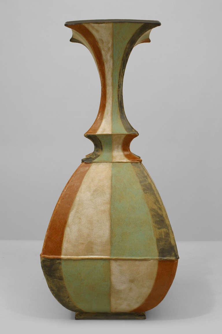 Contemporary Flared Neck Roman Stripe Ceramic Vase By Gary - Contemporary Flared Neck Roman Stripe Ceramic Vase By Gary Dipasquale contemporary flared neck roman stripe ceramic vase by gary - contemporary flared neck roman stripe ceramic vase by gary dipasquale