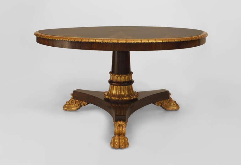Regency 19th c. George IV Gilded Rosewood Center Table