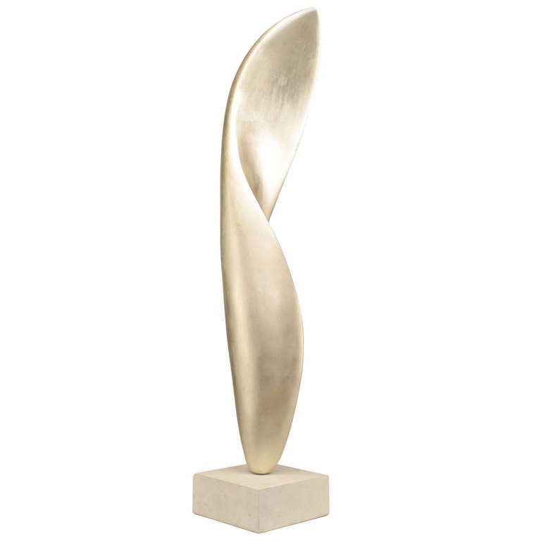 Contemporary Abstract Silver Leaf And Resin Sculpture By Kevin Kelly