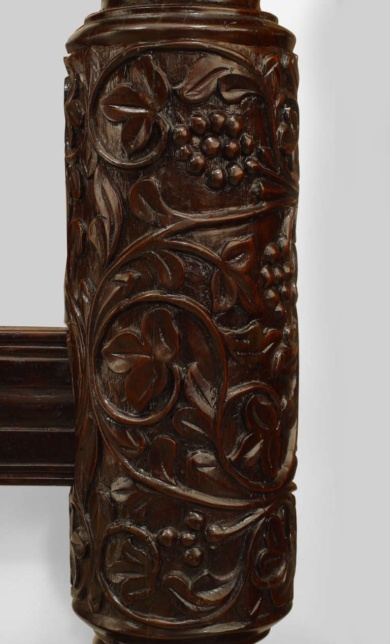 19th c. Anglo-Indian Chakra Motif Rosewood Bed 2