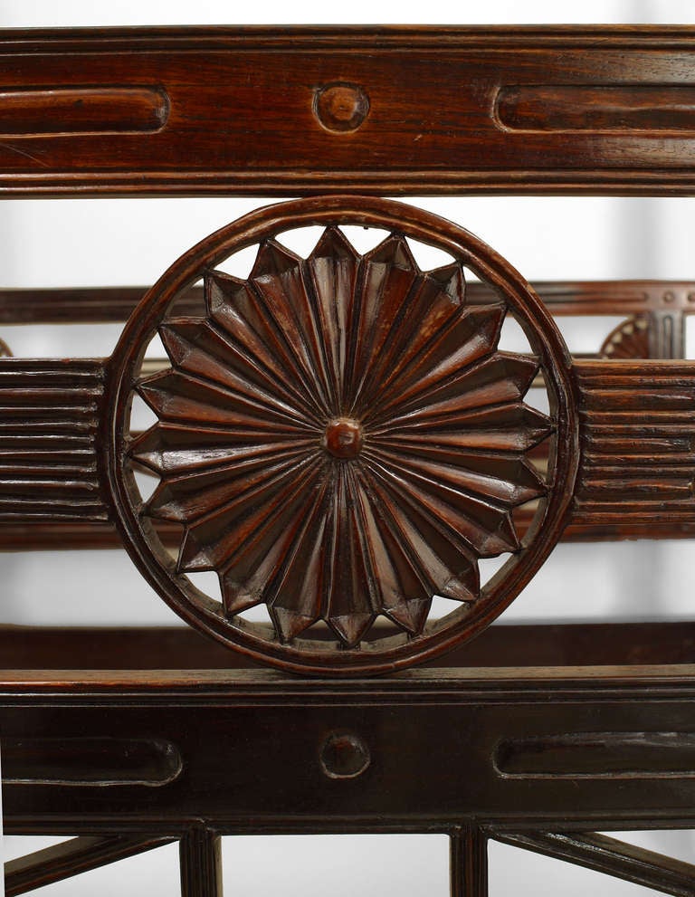 19th c. Anglo-Indian Chakra Motif Rosewood Bed 1