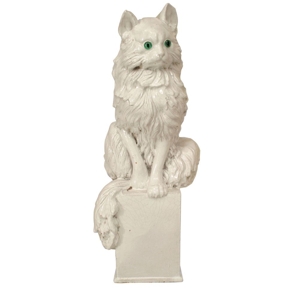 Italienische sitzende Katze aus Keramik