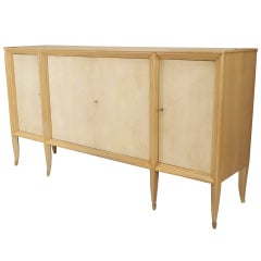 1940's Sycamore and Parchment Sideboard, Signed Andre Arbus