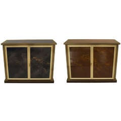 Two 1970's Jansen-Signed Oxidized Resin Commodes
