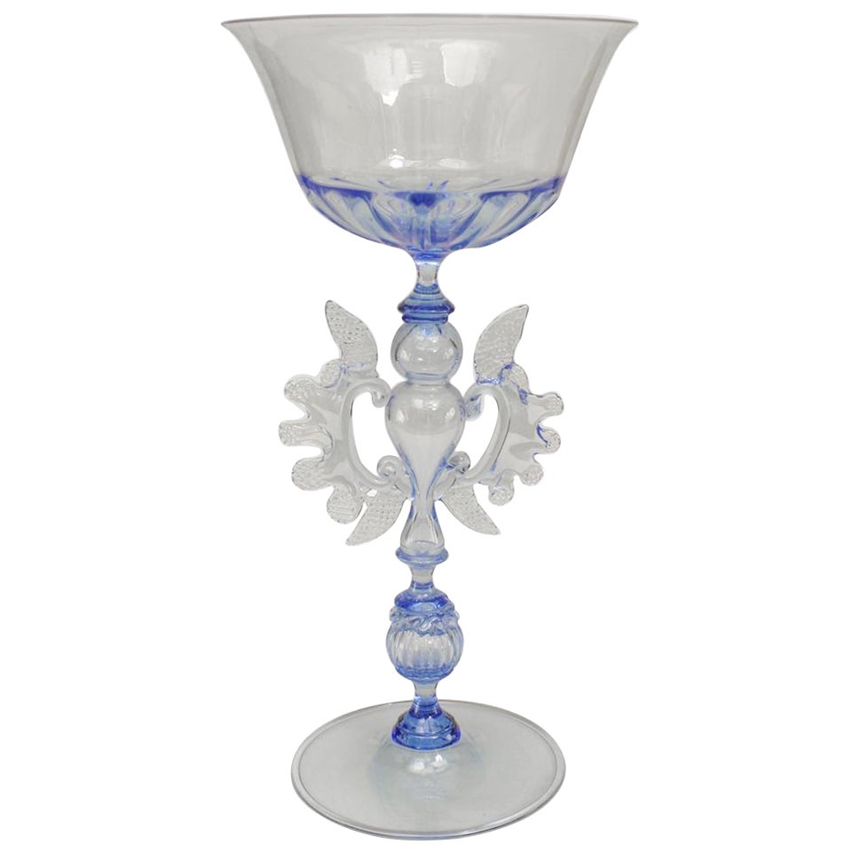 Italian Venetian Murano Glass Goblet For Sale