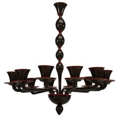1940's Barovier E Toso Flaubert Chandelier In Dark Purple Murano Glass 10