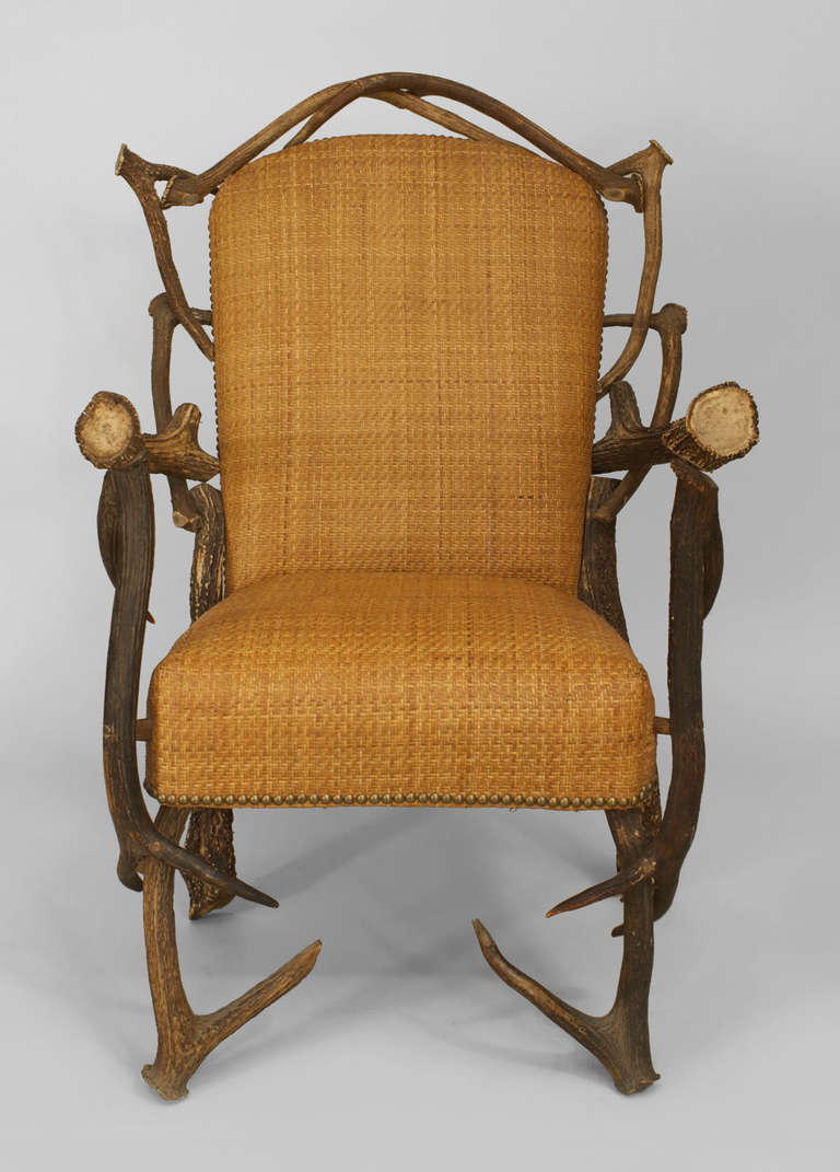 Unknown Early 20th c. Continental Stag Horn Chair