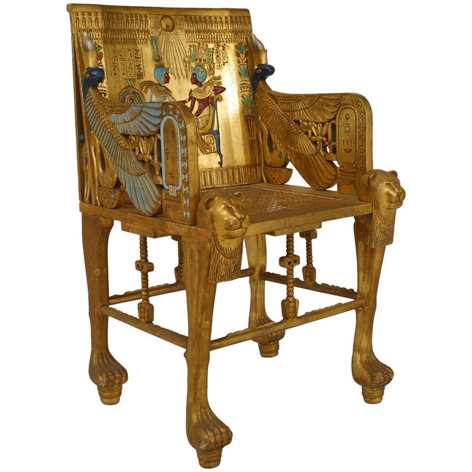 Early 20th Century French Egyptian Revival Armchair