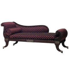 19th Century English Regency Style Roll-Arm Recamier 5