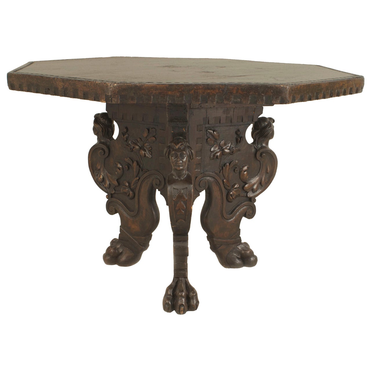 Italian Renaissance Revival Walnut Table