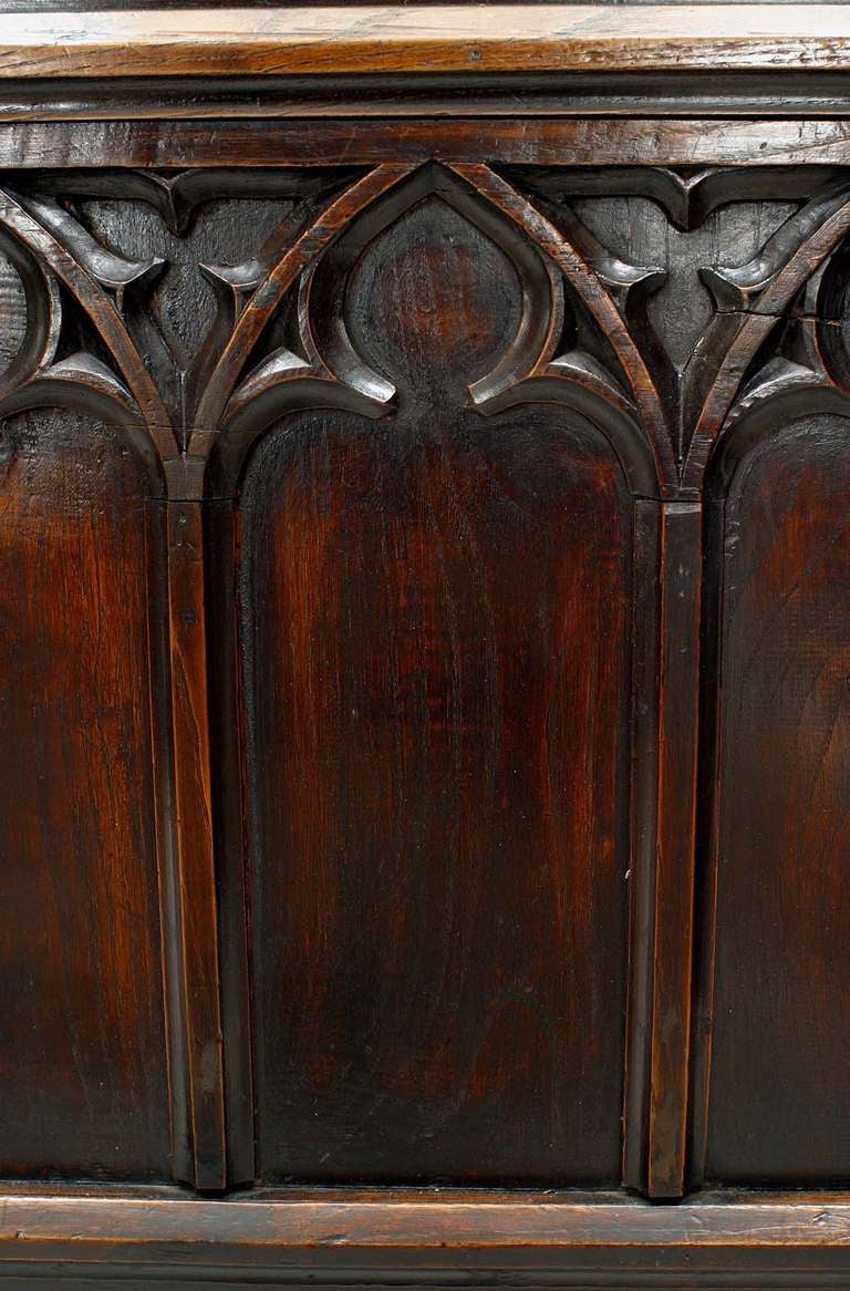 English Gothic Revival Walnut Full Size Bed For Sale 2