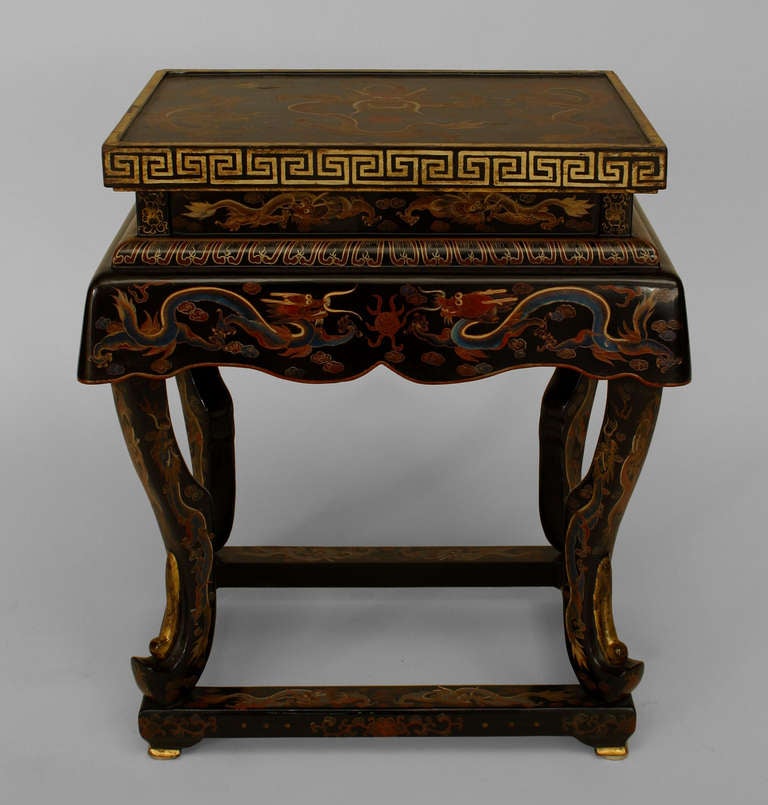 19th Century Pair Of 19th c. Chinese Lacquered Palace Tables